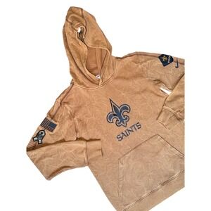 Nike NFL New Orleans Saints Hoodie Tan Graphic Logo Men's L